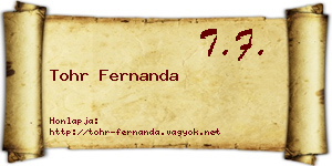 Tohr Fernanda névjegykártya
